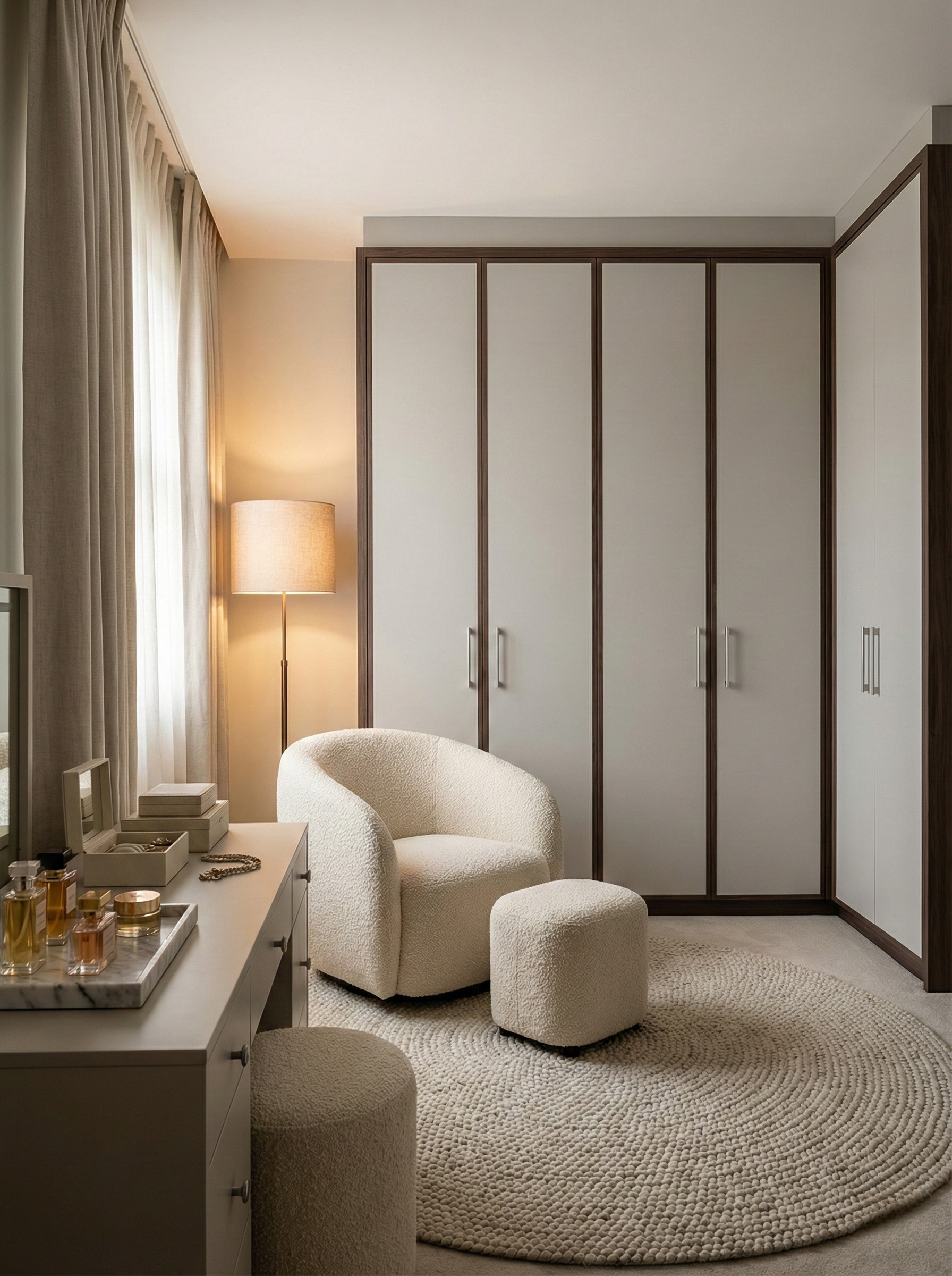 brown outline and white texture hinged door wardrobe by Highlux